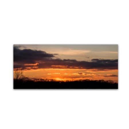 Kurt Shaffer 'Sun Setting On A Winters Day' Canvas Art,10x24